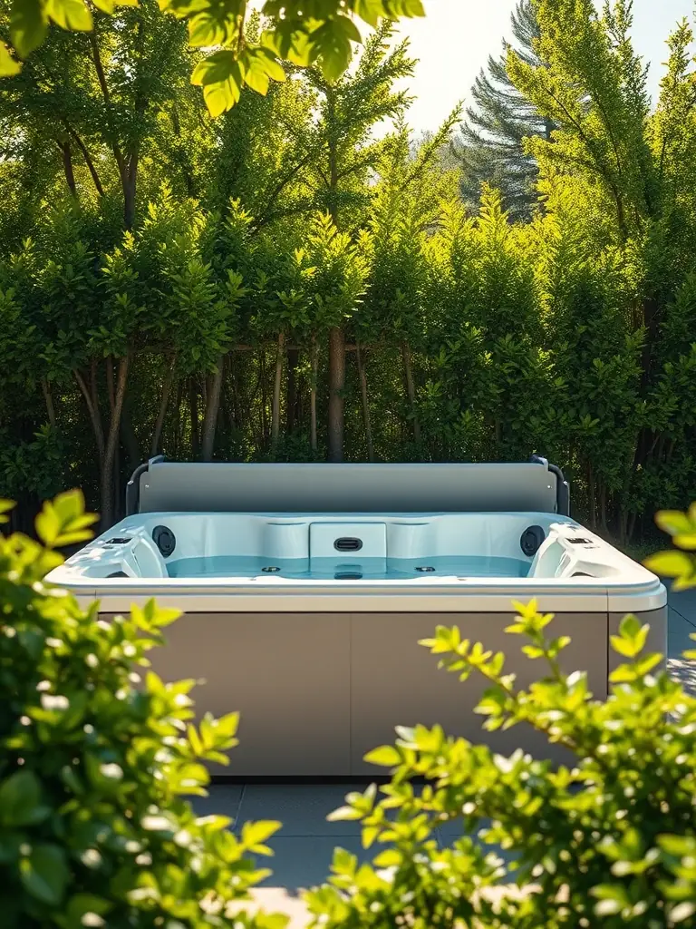 A close-up shot of the Starlight Horizon's hot tub, with steam rising and guests relaxing in the warm water.